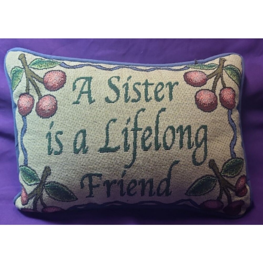 A sister is a lifelong friend Tapestry Pillow Cushion